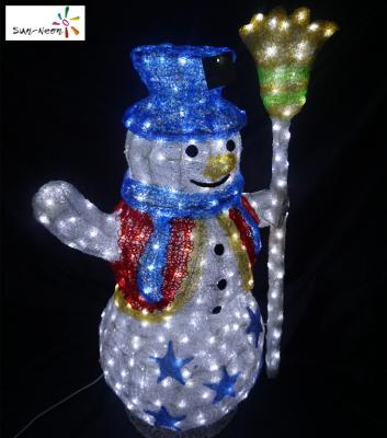 China Park ; Street ; store ; hotel fancy lighted plastic light up rattan snowman with led light for sale