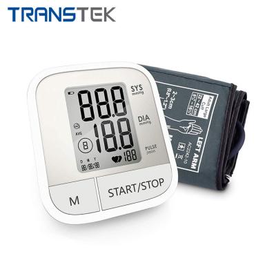 China TRANSTEK Best Home Use Plastic Up Arm LCD Display Heart Rate Pulse Meter Blood Pressure Monitor Digital BP Testing Machine for sale