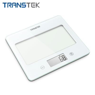 China Weight Measuring TRANSTEK 3kg 5kg 1g Accurate Electronic Glass LCD Food Weight Kitchen Scale For Cooking Baking Measuring for sale