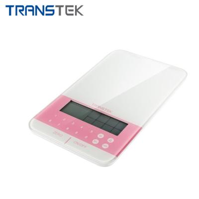 China Weight Measuring Smart Nutrition Calculator TRANSTEK 5kg Digital Kitchen Scale with Nutrition Facts Display for Diet, Baking, Cooking for sale