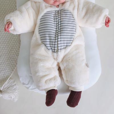 China Winter Snoozzz unisex outdoor white rabbit fur minky toddler baby onesie infant rompers for sale