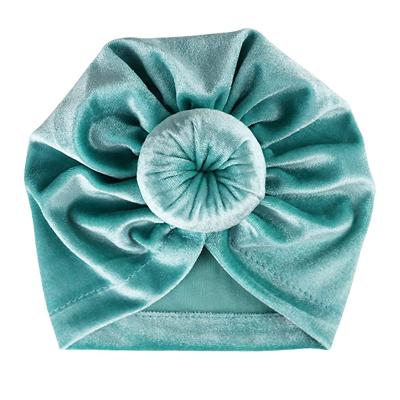 China New Snoozzz 2021 Popular/Fashionable Velvet Winter Bows Baby Headbands Baby Turbans Hat for sale