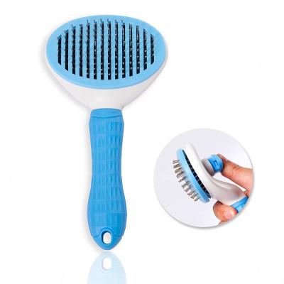 China Sustainable Flea Rubber Grip Double Handle Pumpkin Cat Dog Hair Comb Needle Pumpkin Brush Removal Hairdryer Pet Cleaning Comb for sale