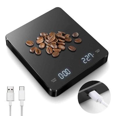 China WITH LID Digital Coffee Scale with Electronic Food Timer Kitchen Scale Weight with Timer Function Measure 3kg/0.1g Scale for sale