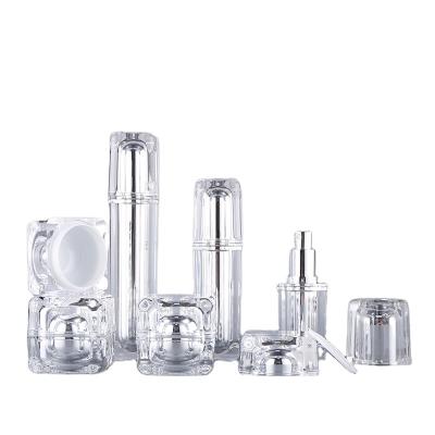 China Recyclable Customizable And Optional Glass Cosmetic Skincare Bottle Set For Various And Luxury Cosmetic Set for sale