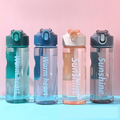 China Stocked Sports 800ml Water Bottle With Straw Bottle 600ml Plastic Water Bottle With Custom Logo for sale