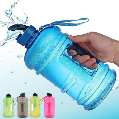 China Large Capacity 2.2L Recyclable Gym Handle Portable Bucket PETG Bottles Drinking Plastic Water Bottle Outdoor Sports for sale