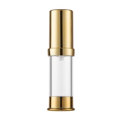 China 5ml 10ml Golden Bottle Manufacturers Wholesale Recyclable Silver Plastic Lotion Vacuum PP Empty Bottles Pump Cosmetic Bottle for sale