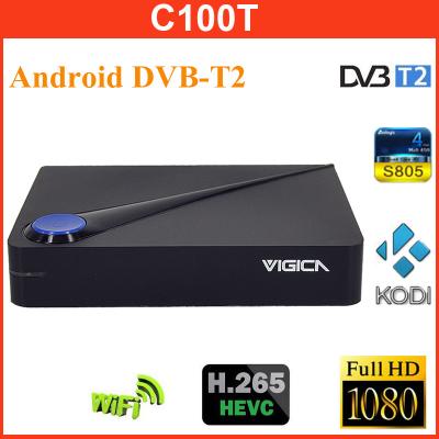 중국 Vigica C100T H.265/HEVC/CCCAM/4 USB/1GB/8GB를 가진 인조 인간 DVB-T2 결합 디지털 방식으로 텔레비젼 수신기 Qual CoreTv 선수 판매용