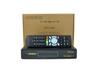 China Openbox V8 DVB combinado S2 + de T2 de DVB decodificador de Digitas do afinador do gêmeo com DLNA/IP/WEBTV/3G/câmera - preto à venda