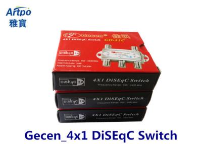 China Interruptor satélite de DiSEqC dos acessórios de Gecen GD-41C 4*1 DVB para o receptor do FTA DVB-S2 à venda