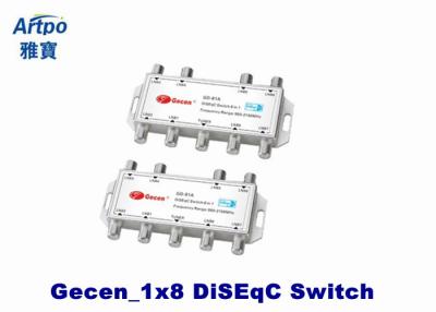 China Acessórios satélites do interruptor DVB de Gecen Gd-81E 1*8 DiSEqC para o decodificador DVB-S/S2 do FTA à venda