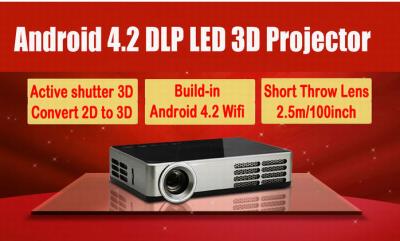 China De HD del proyector elegante androide casero inalámbrico lleno del cine MINI DLP Digital 3D androide Proyector de Protable en venta