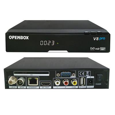 중국 IPTV/WebTv/VOD/DLNA/HDMI/근거리 통신망을 가진 Openbox V-8 직업적인 DVB S2/T2/C 디지털 방식으로 결합 암호해독기 판매용