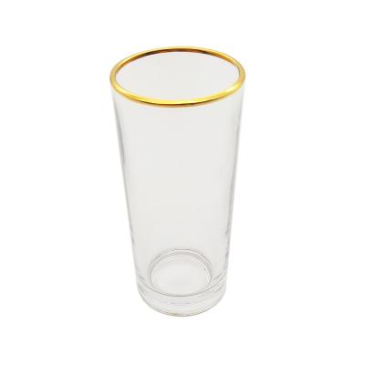 China Popular Top Quality 8oz Whiskey Glass Glassware With Gold Rim Wholesale Suppliers for sale