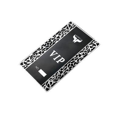 China Stainless steel Black color vip metal card nameplate maker stainless steel cards for sale