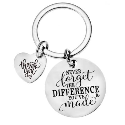 China Stainless steel 2024 New Fashion Inspirational Quotes Keychains with Heart Letter Stainless Steel Keychain for Famale Men Bestfriend Small Gift for sale