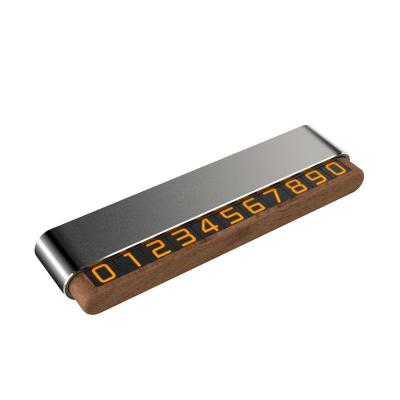 China Zinc alloy Practical Car Temporary Parking Card Car Parking Number Plate Metal Parking Card for sale