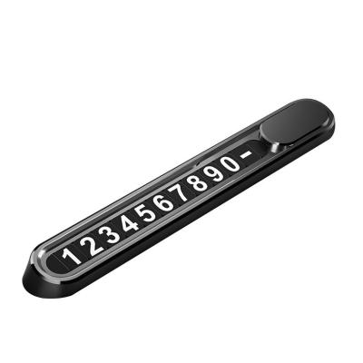 China Zinc alloy zinc alloy material luminous slide hidden car temporary parking phone number plate card sign for sale