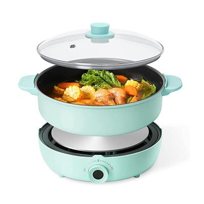 China Large Capacity Commercial Separated Electric Hot Slot Pot 1800W 5L Non-stick Aluminum Cooking Pot for sale