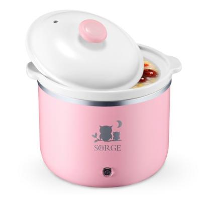 China Hot Sale Household Novelty Pink Iron Ceramic Jug Pot Slow Cooker for sale