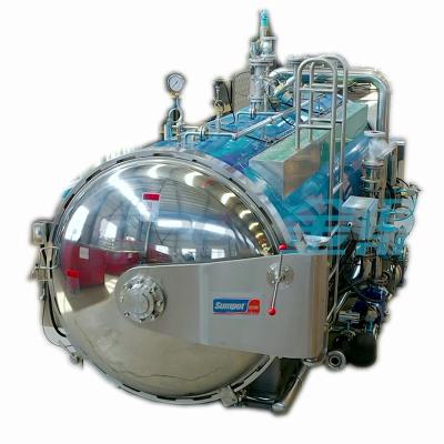 China Traditional serilization type canned beverage food herbal tea processing machinery steam retort sterilizer for sale