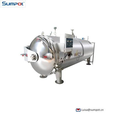 China Fast Full Automatic Sumpot Sterilization PLC Control Steam Retort Autoclave Sterilization Machine for sale