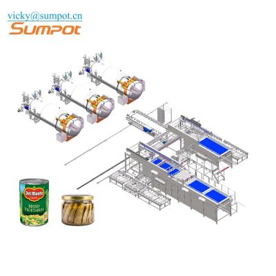 China Glass Food Jars Loading and Unloading Machine for Autoclave Food and Beverage Factory, Cannery 220V/380V Supplied SUMPOT 7.5KW for sale