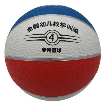 China Basketball Playing Student Training Red White Blue Color Official Size Customized Logo Rubber Basketball for sale