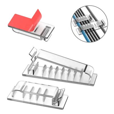 China Cable Wire Organizer Dibaigou Cable Organizers Wire Rope Holder For TV PC Ethernet Cable Under Office Home Office Self Adhesive Cable Management Clips for sale