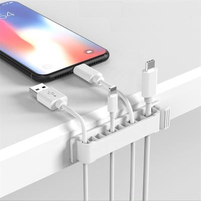 China Cable Wire Organizer Cable Clips Self Adhesive Cord Holder 10 Slots Cord Organizer Charger Cable Management for Home Car Office Cable Management for sale