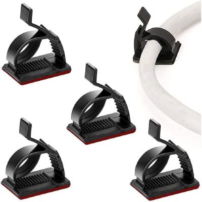 China Cable Organizer 50Pcs Cable Wire Organizer Adhesive Wire Clip Cord Holder for TV PC Ethernet Cable Under Desk Wall Adjustable Cable Management Clips for sale