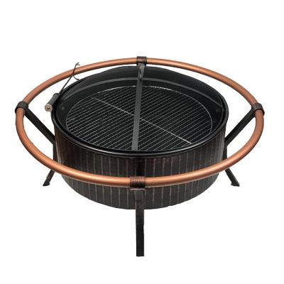 China Outdoor Fire Stocked Steel Pit Table Glass Rocks Grill Corten Stone Portable Stainless Smokeless Garden Camping for sale