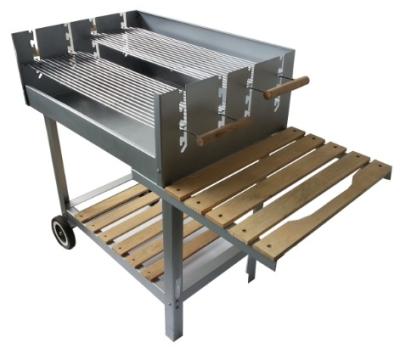 China Easily Assembled Large Wood Part Size Shelf Square Side Cart Charcoal Grill for sale