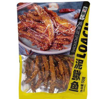 China Fried Snacks Barbecue Flavor Net Red Loach Supermarket Leisure Fish Snacks Snacks, 50g/bag, 50 bags carton. for sale