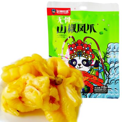 China Non-nicotine flavorchicken net red boneless pepper 115g bag marinated pepper chicken feet spicy snacks,meat snack for sale