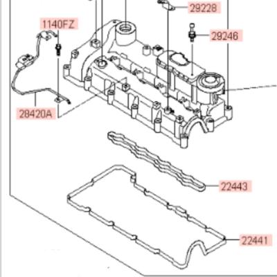 China Genuine New 224102F701 22410-2F701 Engine Valve Cover Assembly for Hyundai Tucson Santa Fe KIA Sedona Sportage Sorento for sale