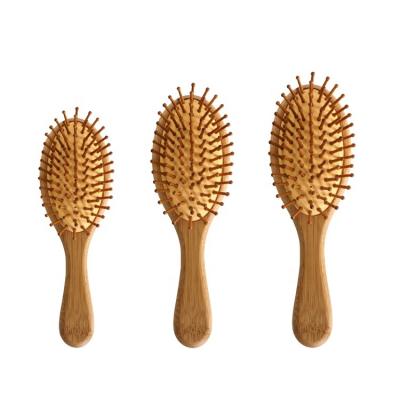 China Nondisposable Customized Biodegradable Bamboo Hair Massager Brush Hair Scalp Massager Brush for sale