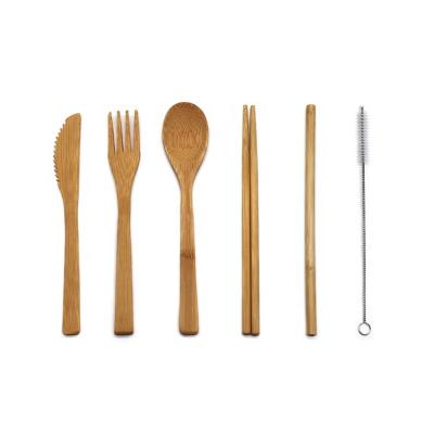 China Viable Eco Friendly Outdoor Travel Reusable Bamboo Cutlery for sale