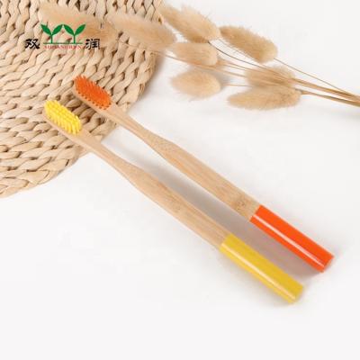 China OEM BT-CO-001 Biodegradable Round Handle Bamboo Toothbrush for sale