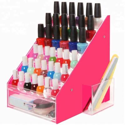 China Practical HICDISPLAY 36 Bottles Lace 6 Tier Clear Acrylic Nail Polish Display Rack for sale