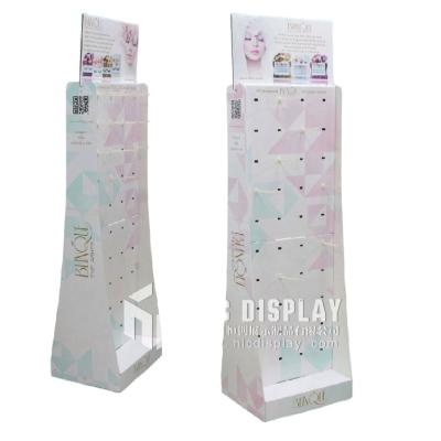 China Recycled Materials Paper Hook Material Cardboard Display Rack Eyelash Display Stand for sale