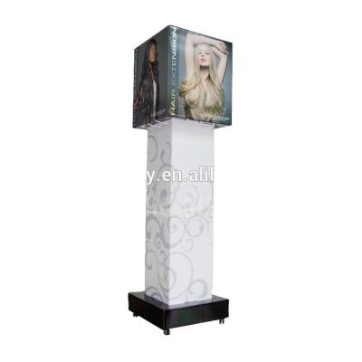 China Cardboard display stand with unique hooks cardboard circuit breakers, POP cardboard hair extension display stand with hooks for sale