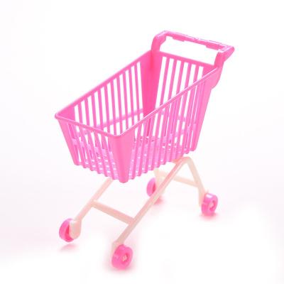 China Mini Toy Dollhouse Furniture Handcart Supermarket Storage Toy for Boys Girls Desk Accessory Plastic Mini Shopping Carts Decoration for sale