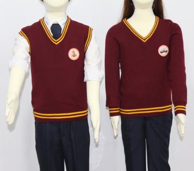 China School Uniform Vest Kids School Uniform V Neck Sleeveless Sweater Unisex for sale