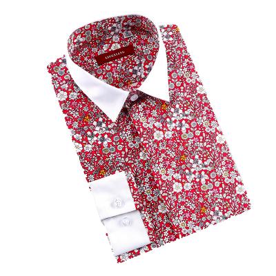 China Anti-pilling Men's Shirt as Dress, Chinese Manufacturer Flower Printed Men's Shirts for sale