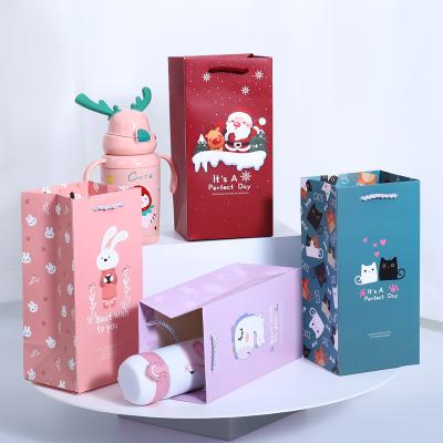 China Recycled Paper Christmas Tote Shopping Sublimation Gift Customize Materials Wine Storing Bags for sale