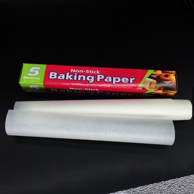 China Recycled Materials Unbleached Non-Stick Greaseproof Coated Sheets Roll Pans Printed White Baking Paper for sale