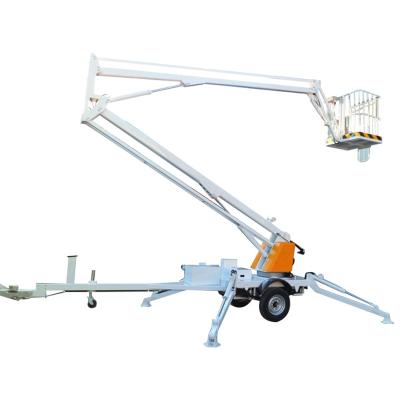 China 8M 10M 12M14M16M 18M 20M Trailer Hydraulic Articulated Towable Aerial Work Lift Trailer Mounted Boom Lift Platform for sale