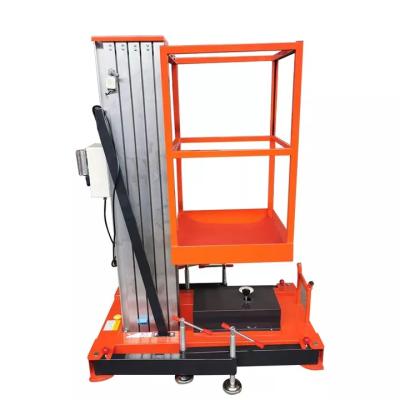 China Vertical Single Mast One person Lift Small Light Aluminum Alloy Aerial Electric Man Lift Work Platform for sale